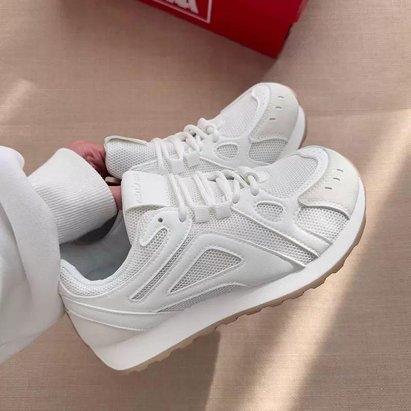 Dexun Shoes Women's 2025 Summer New Thick-soled Versatile Casual Breathable Heightening Sports Dad Shoes Sports Forrest Gump Shoes