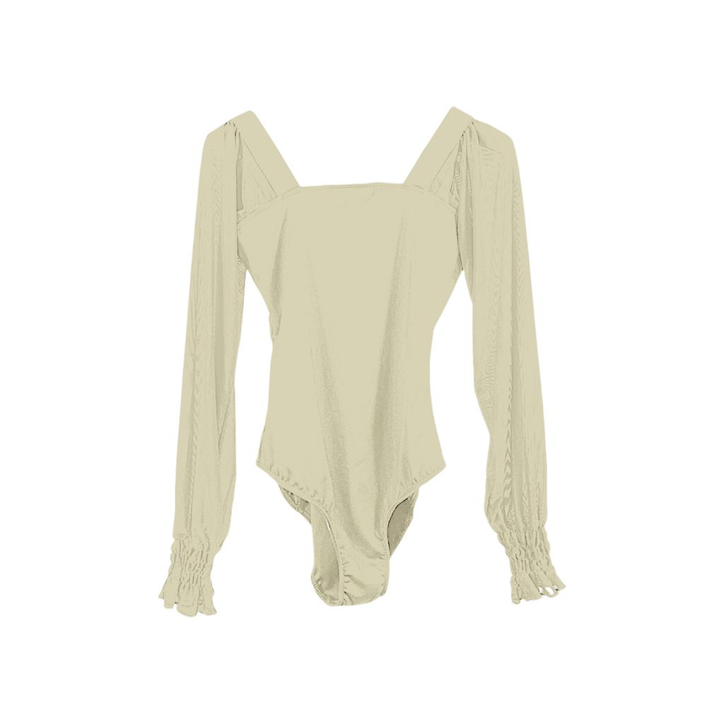 Maillot de Ballet de Manga Larga Body de Gimnasia Elástico Ropa de Baile para Mujeres Adultas Maillots de Bailarina