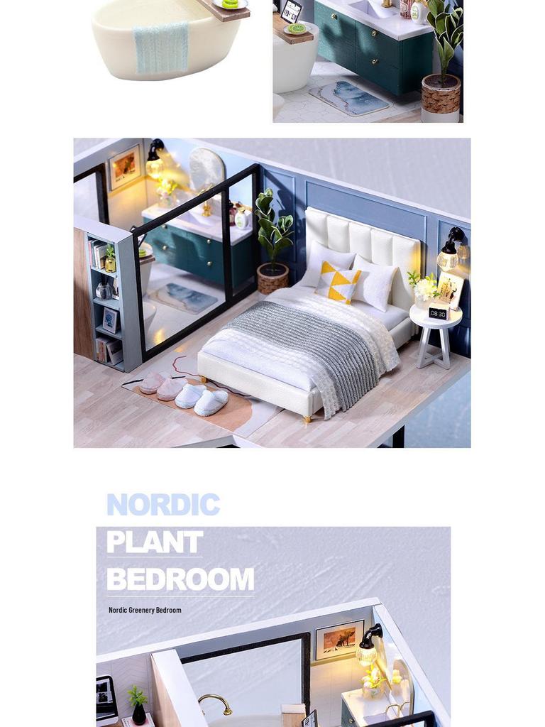 Handmade Wooden DIY Miniature House Model - Kids' Educational Birthday Gift