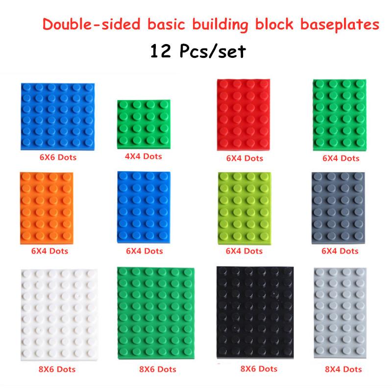 Non-Toxic 12Pcs Classic Building Blocks Diy Puzzle Toys Small Base Plate Set Baseplate Thanksgiving Day Christmas Gift Easter Gift