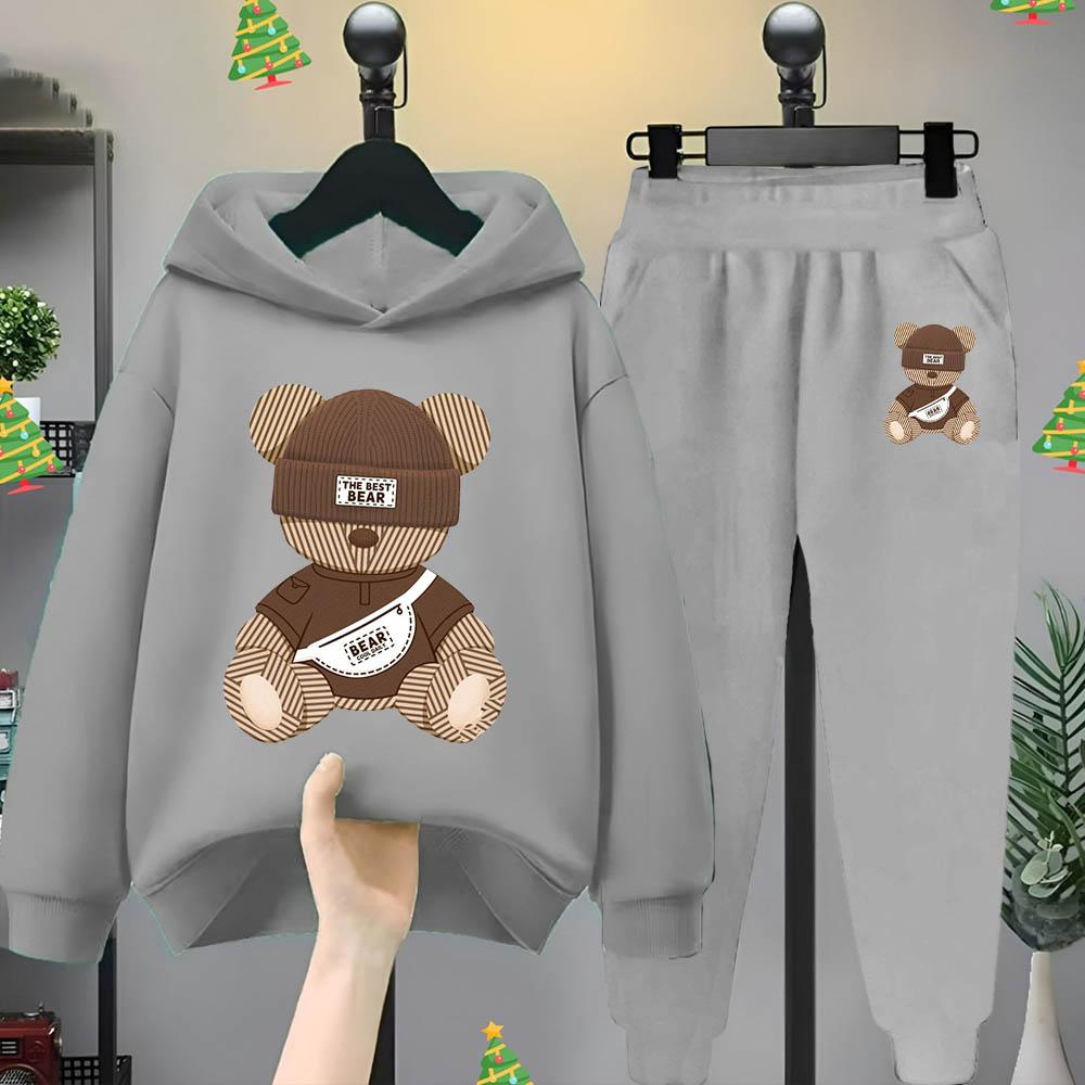 Cartoon Bear Hoodie Cartoon Cartoon Cartoon Cartoon Children's Clothing Children Girls Boys Sweatshirt Hoodie Set Two Sets