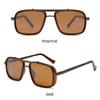 New Retro Rectangle Sunglasses for Women Men Classic Double Bridge Thick Edge Metal Frame Sun Glasses Steam Punk Eyewear