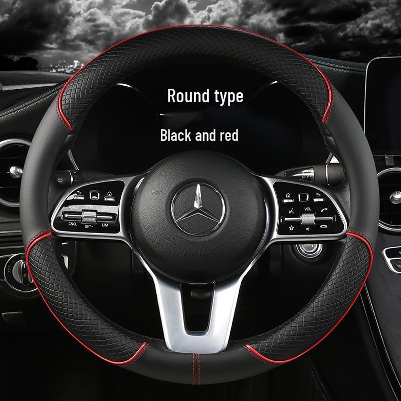 Four Seasons Wear-Resistant Universal Leather Steering Wheel Cover