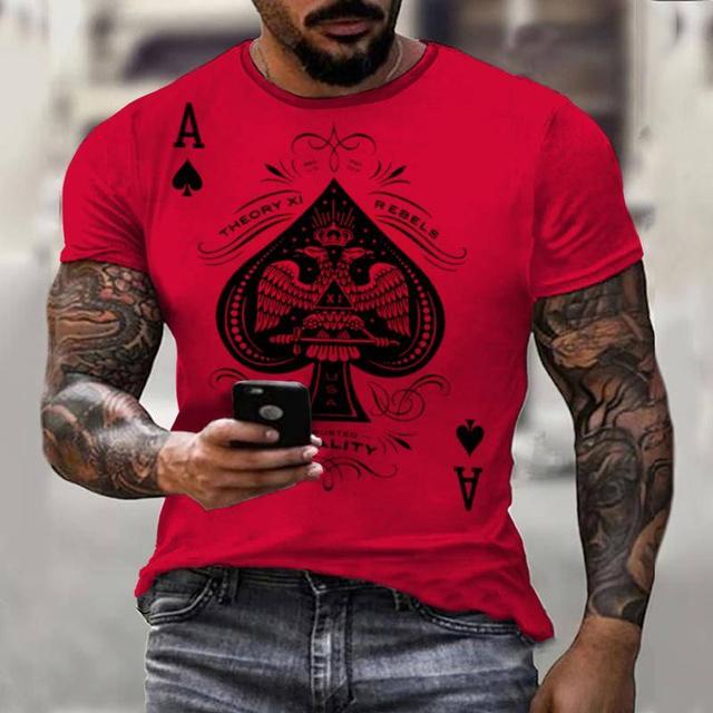Summer Colorful Poker Gems Print Pánské tričko 3D Pánské Jesus Móda Ležérní Topy Krátké rukávy