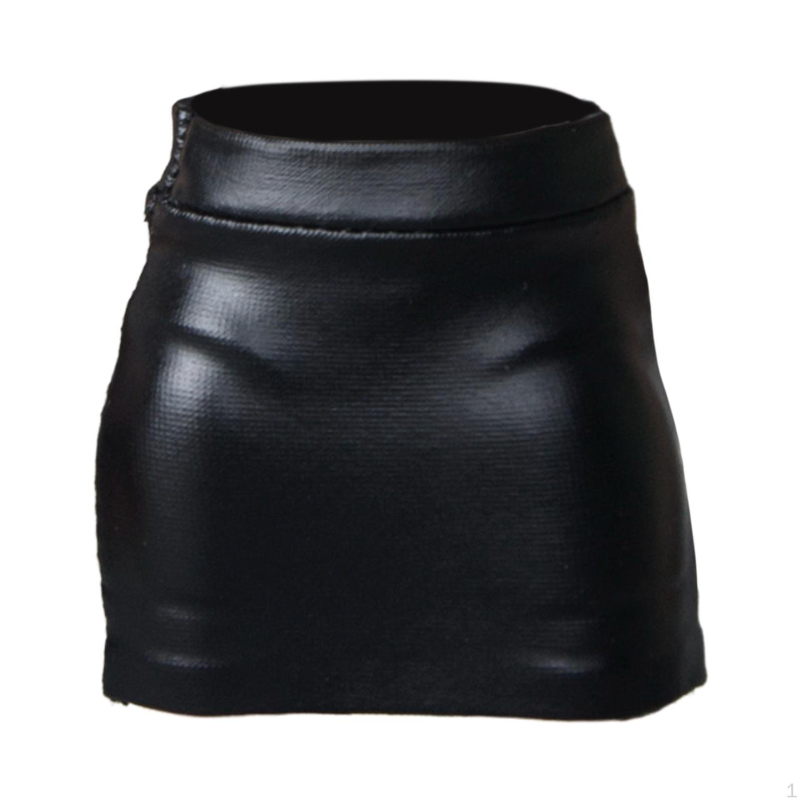 

1/12 Action Figure Clothes Doll PU Leather Skirt Fashion Miniature Clothing Dress up for 6
