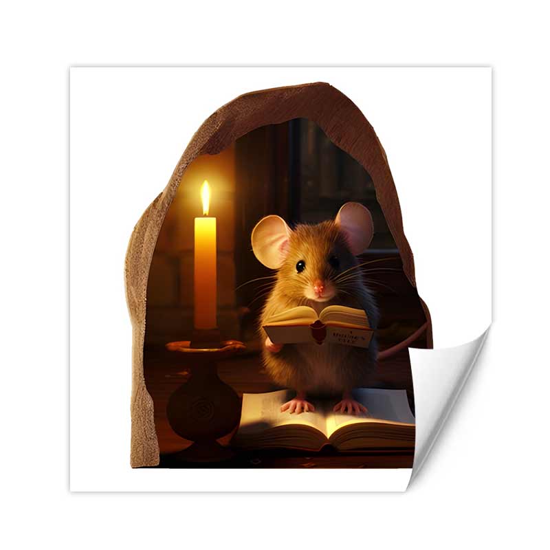 Funny Squirrel Mouse Wall Sticker Toilet Lid Stickers, Bedroom Entrance Living Room Porch Home Decora Waterproof Decals Stickers S744