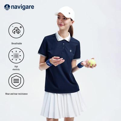 Women's Color-Block Short Sleeve Sport Polo Shirt