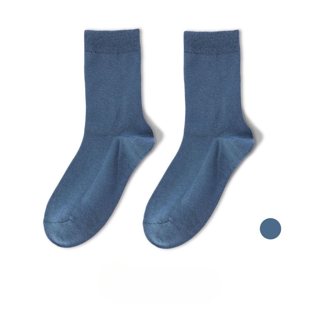 Damen Herbst- und Winter Einfarbig 5A Antibakteriell Anti-Geruch Mittelhohe Frottee-Baumwollsocken