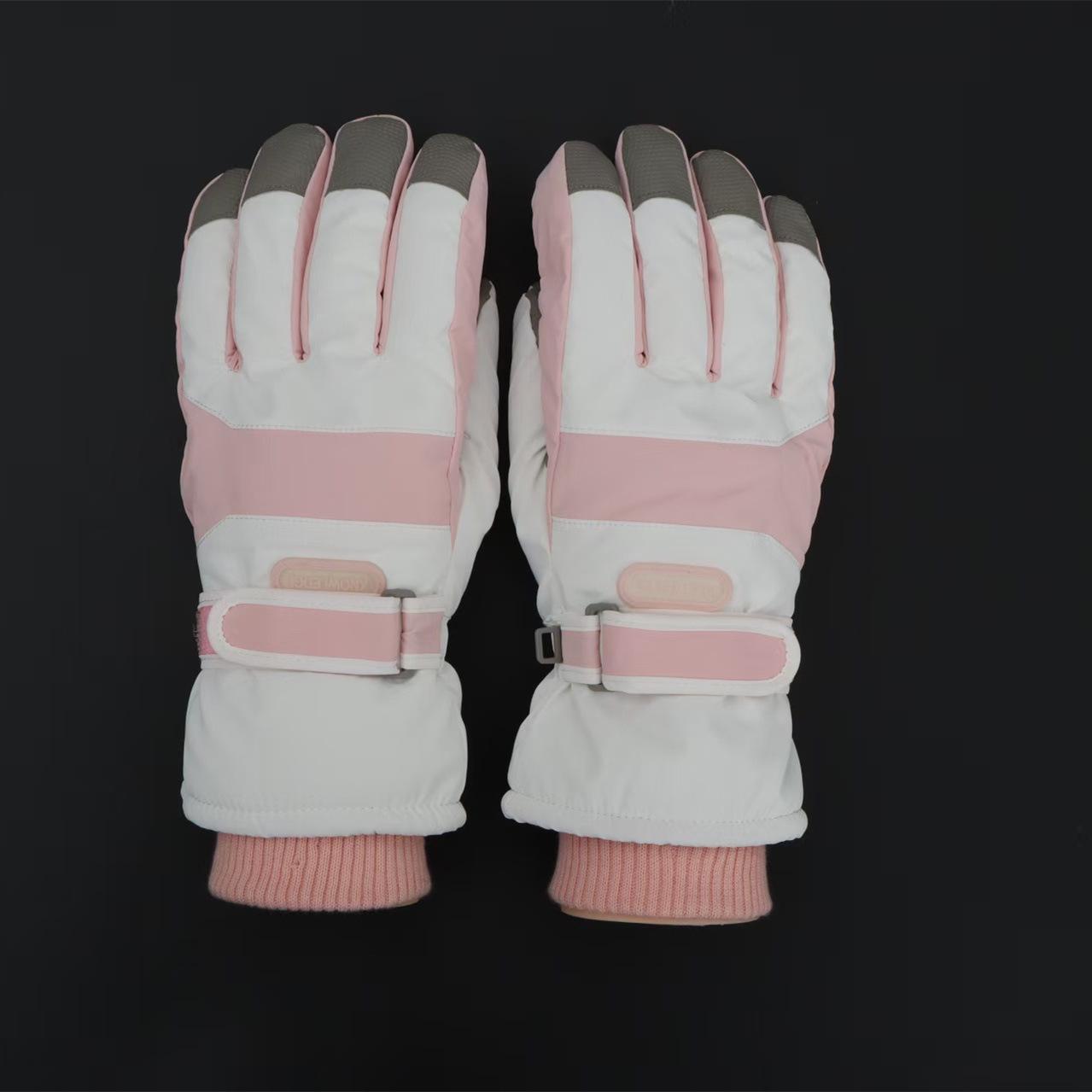 

Waterproof Velvet-Lined Winter Cycling Gloves with Touchscreen Capability One Size рожевий
