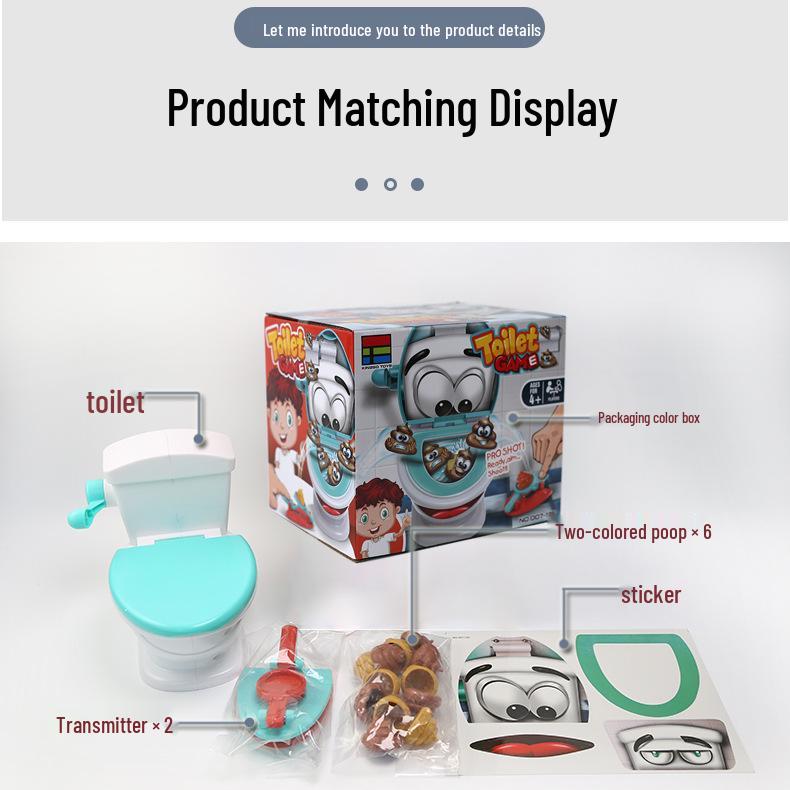 Toilet Catapult Poop Prank Game: Fun Novelty Gag Toy for Parent-Child Interaction.