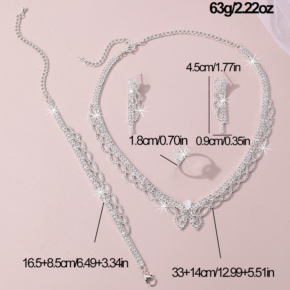 Luxurious Party Set: Shimmering Zircon Jewelry Collection