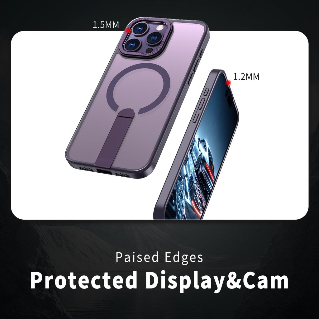 For iPhone 15 Pro Case Compatible with MagSafe Kickstand TPU + Acrylic Phone Cover