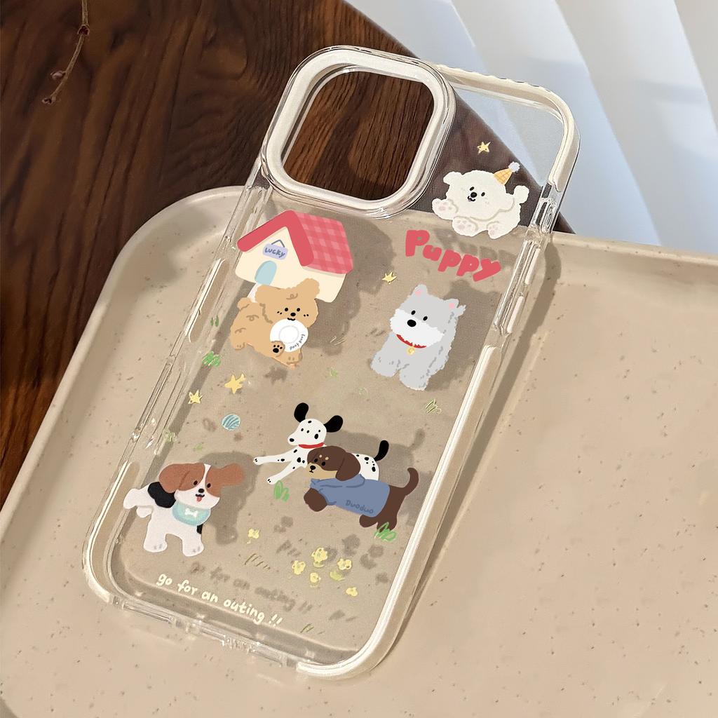 Cartoon Magnetic Suction Bracket 15Promax Cute Puppy IPhone 16 Mobile Phone Case 14 Suitable for 13 Anti Fall 12 Soft Cover