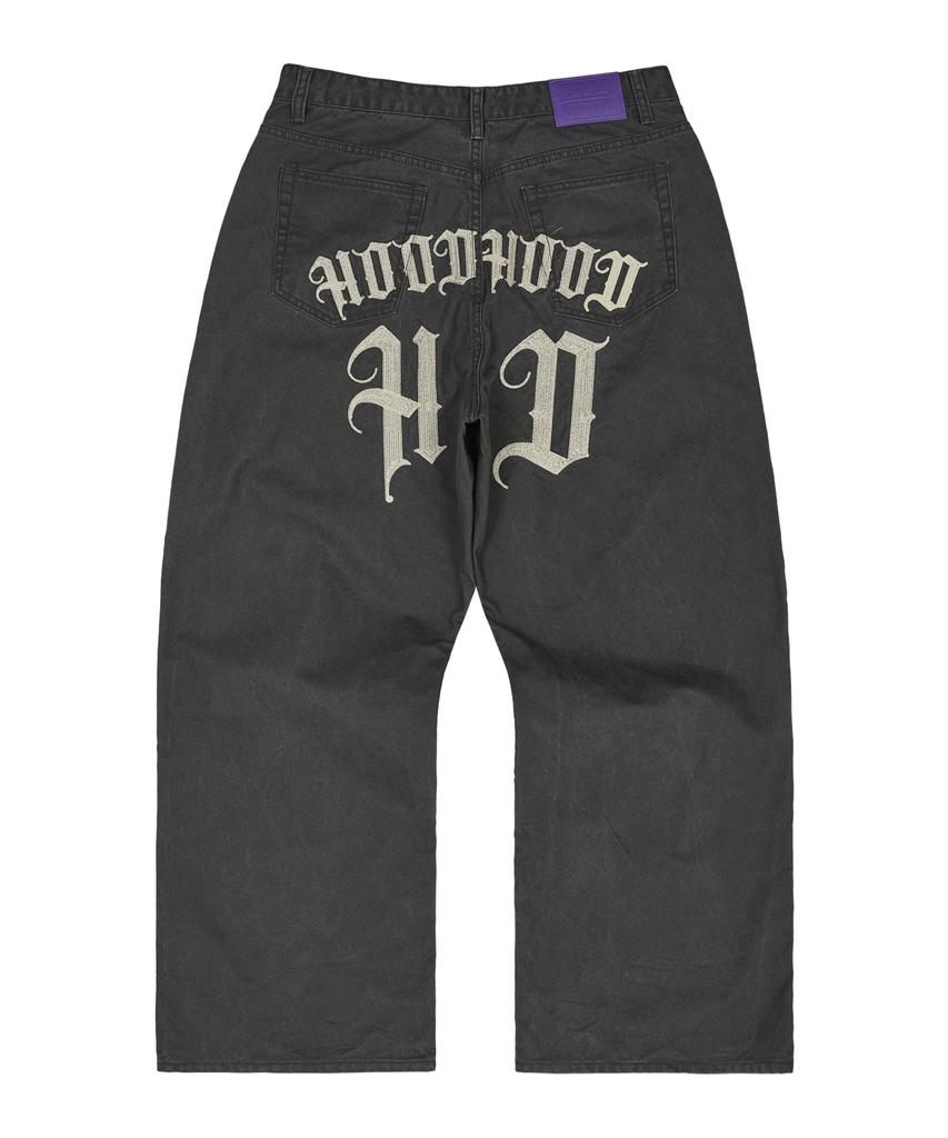 HOODHOOD Hd Chain Embroidery Cotton Pants Charcoal