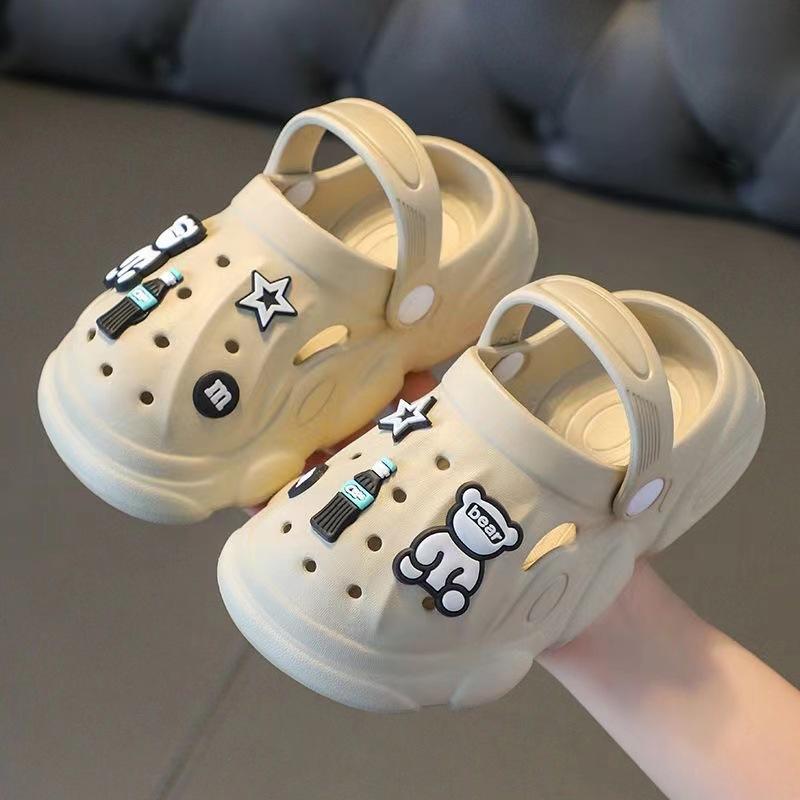 Parent-Child Children's Summer Cartoon Closed-Toe Clogs for Boys and Girls, Large and Small Sizes, Non-Slip eva Tasteless