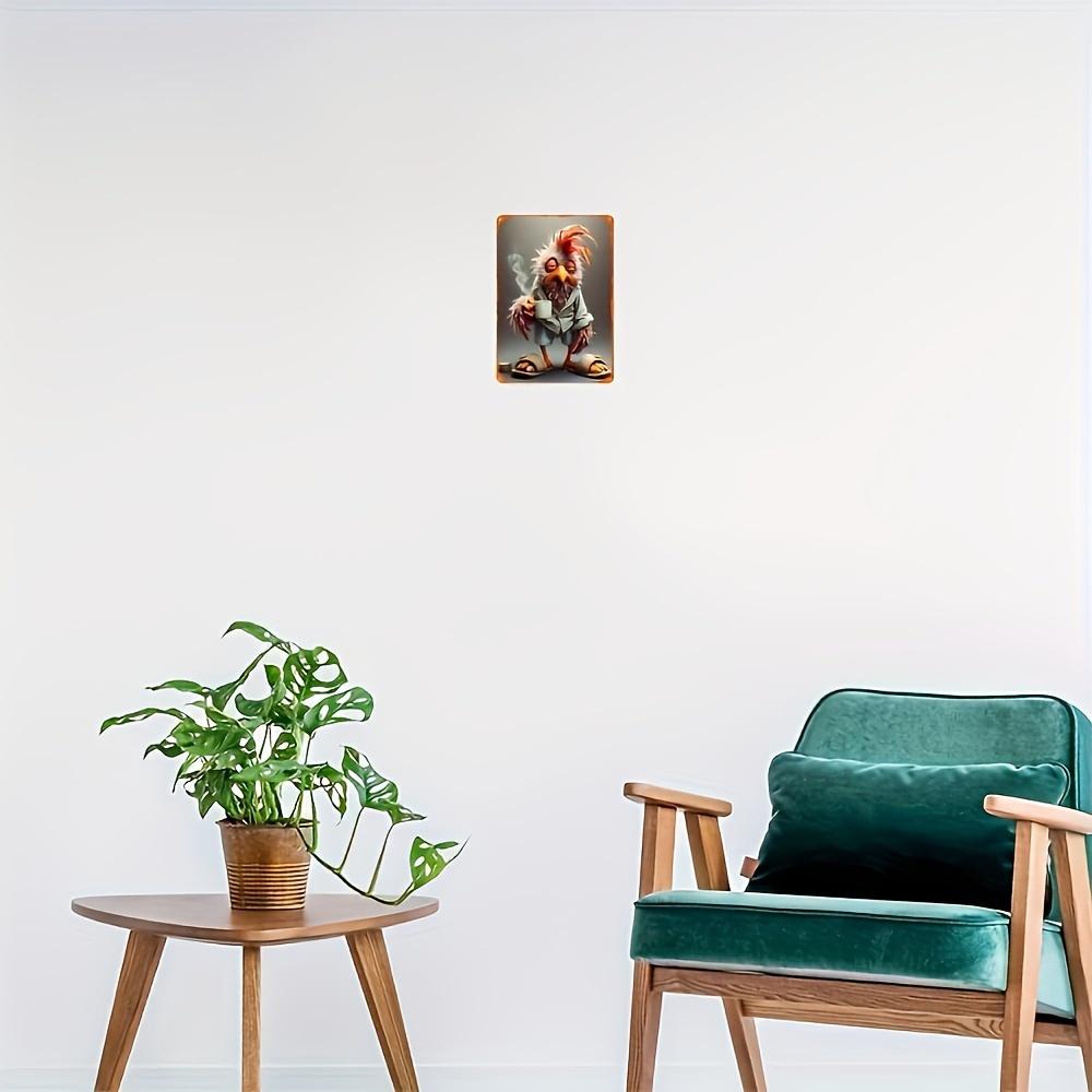 1pc Vintage Rooster In Slippers Metal Tin Sign Iron Wall Art for Home Bar Cafe Garage Decor Unframed Whimsical Accessory