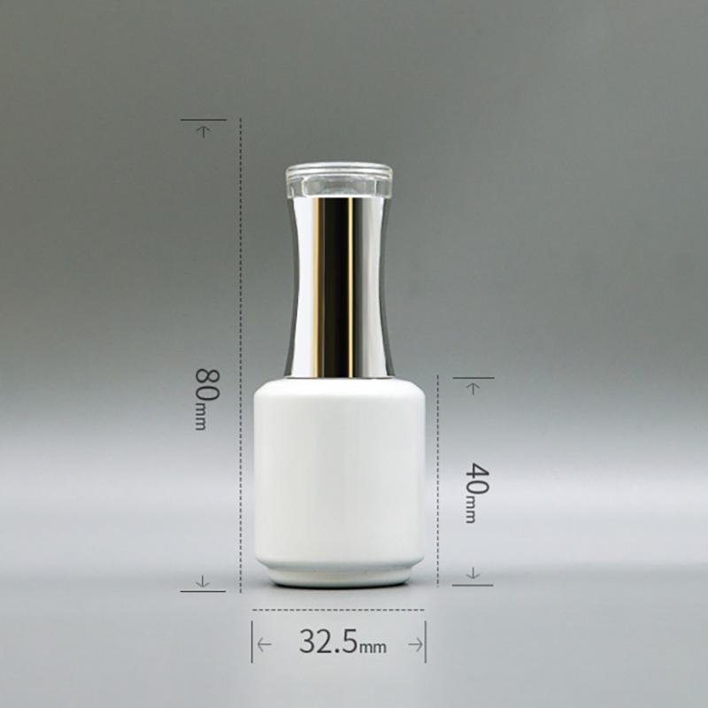 1 buc Sticlă lac de unghii 15 ml Alb Rotund Sticlă lac de unghii Capacitate mare Sticlă goală din sticlă divizată