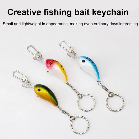 3 Stück 13CM/9G Angelköder Schlüsselanhänger Tragbar Langzunge Künstlicher Elritzen Bionischer Köder Schlüsselring