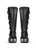Fashion Rock Punk Motorcycle Boots Knee High Dark Style Round Toe Thick Bottom Genuine Leather Solid Color Fashion Sexy Women Shoes New
