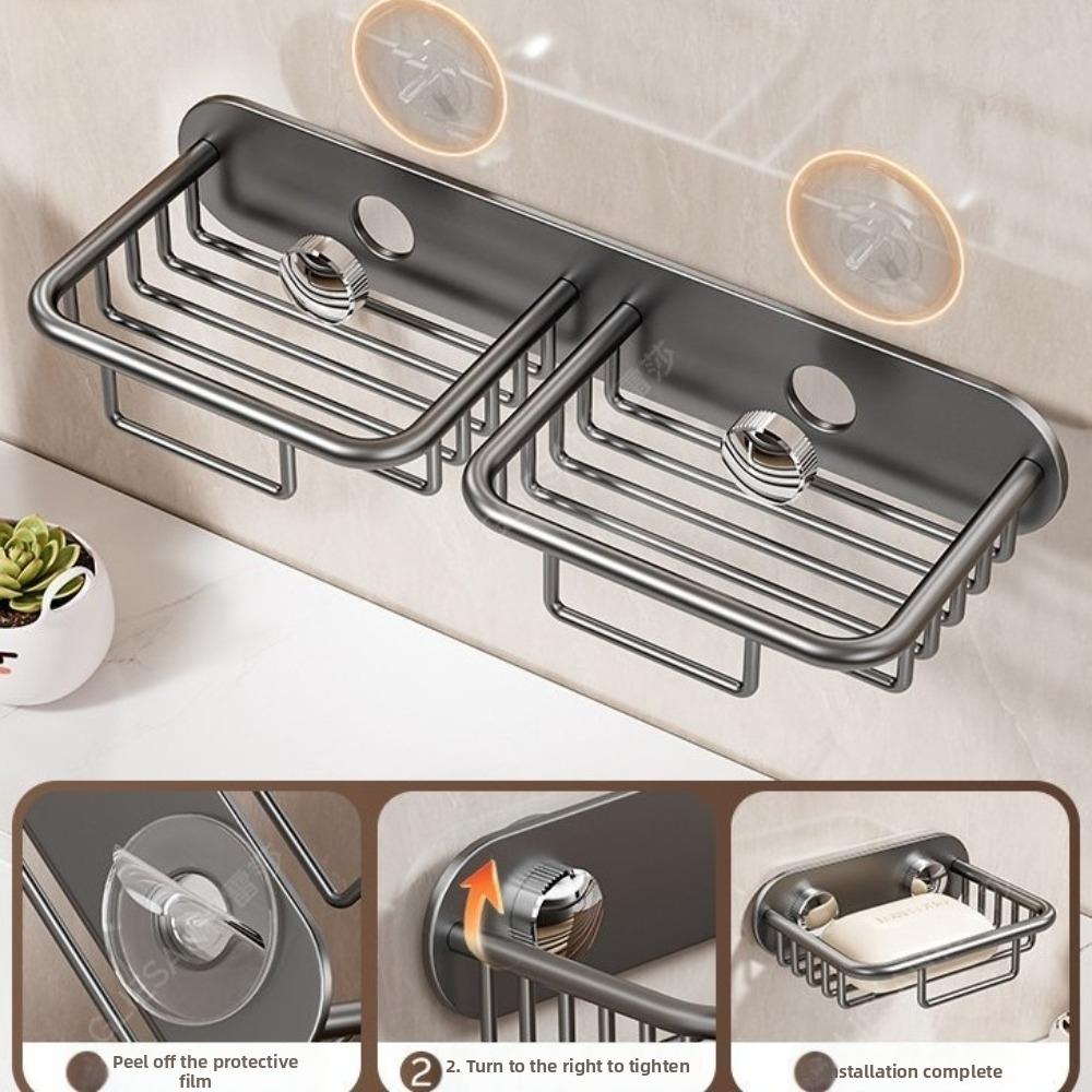 Rustproof Soap Storage Rack Self Adhesive Drainage Soap Holder Shower Storage