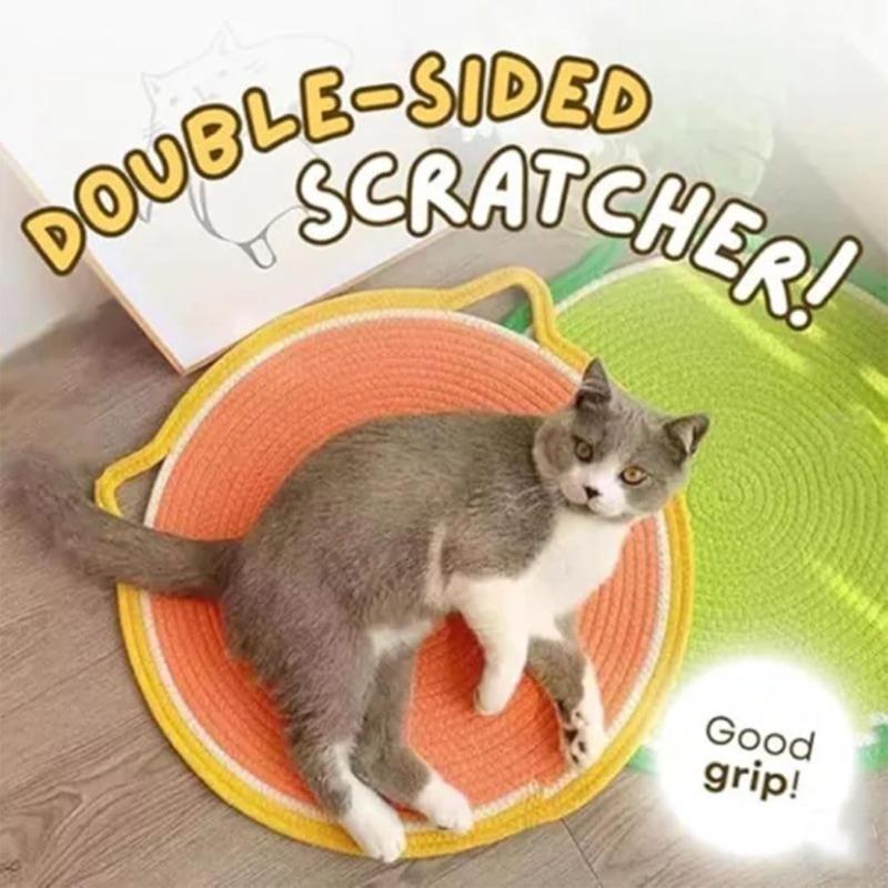 Haustier Doppelkratzbrett, Doppelkratzbrett mit Ball, Natürliches Baumwollseil Kratzbrett für Katzen, 16,9/19,7 Zoll  (Schwarz & Kaffee mit Kugel, 16,9")