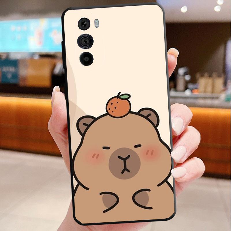 Cute Capybara Phone Case For Motorola Edge 50 40 Pro 50 40 30 Ultra Neo Fusion Moto G Play G Stylus G Power G 5G