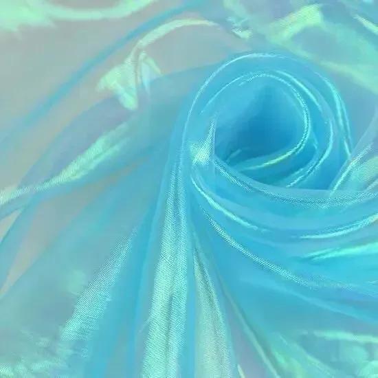 Buntes glitzerndes Netzgewebe Illusionäre Farbfotografie Hintergrund Transparentes Gaze-Kleid Performance-Kleidung Stoff