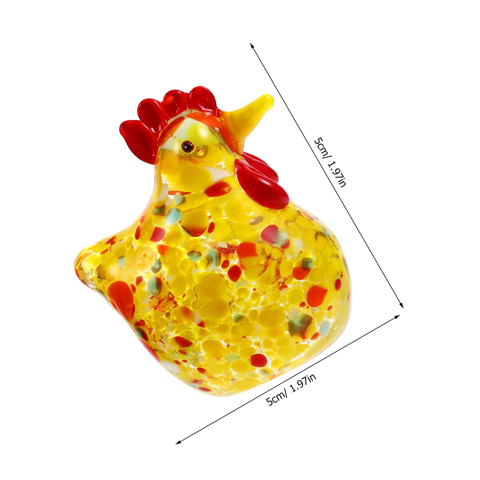 

Glass Hen Decor Delicate Stable Desktop Glass Chicken Ornament Home Office Decoration Love Gift Bright Color Crystal Hen жёлтый