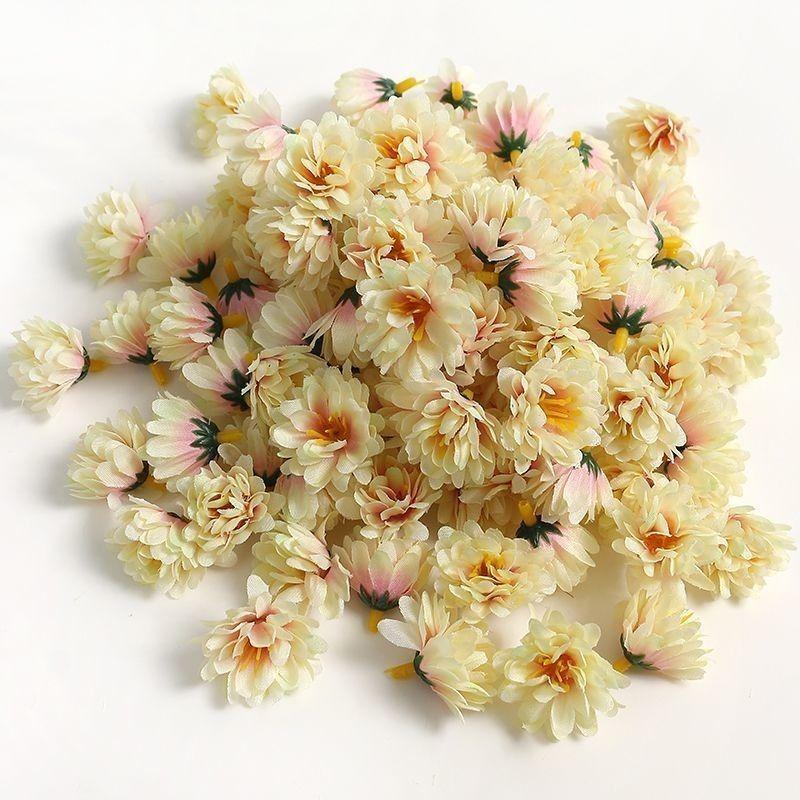 

20/50Pcs Artificial Flowers 3.5cm Silk Fake Flowers for Home Room Dceor Garden Wedding Marriage Decoration DIY Gifts Accessories 20Pcs