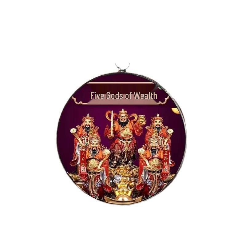 30mm Round Time Gem Alloy Pendant Keychain