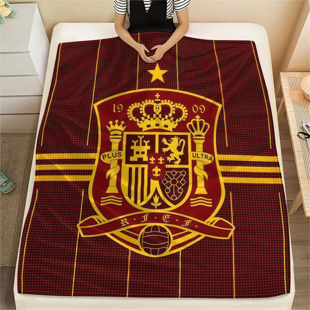 Spain National Football Team Flannel Blanket, High quality Comfortable for All Seasons, Home Decor, Warmth and Comfort