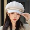 New Octagonal Hat Women's Spring and Autumn Retro Cap Beret British Hat