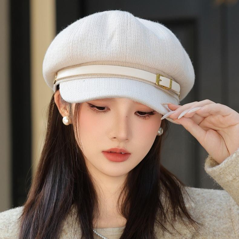 New Octagonal Hat Women's Spring and Autumn Retro Cap Beret British Hat