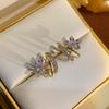 Neue Mode Ohrringe Zirkon Blume U Ring Ohrstecker Damen Leichter Luxus Vielseitig Temperament Schmuck Geschenke