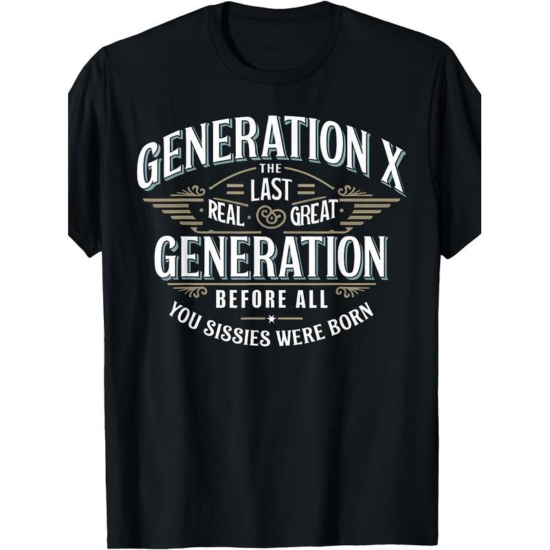 Men'S Generation X T-Shirt in Plus Size - for Those Born from 1961 to 1981 - Retro Design Inspired by The 90S Featuring a Gen X Slogan - Made from