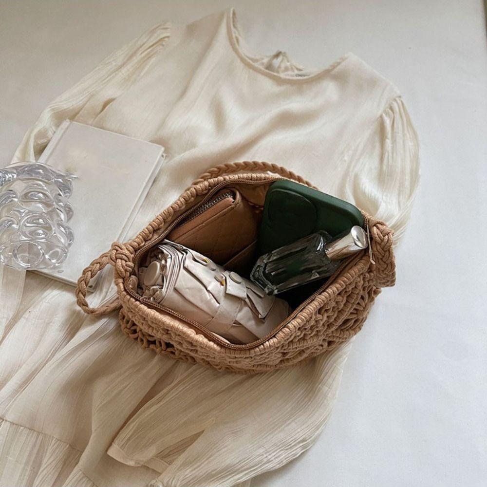 Korean Style Crochet Crossbody Bag Ethnic Style Ladies Underarm Bag  Travel