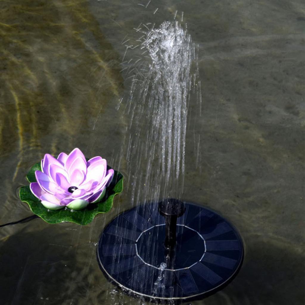Fontana Solare da 13cm/16cm con 6 Ugelli Avviamento Rapido Alta Efficienza Alimentata a Energia Solare Pompa Fontana per Bagno Uccelli