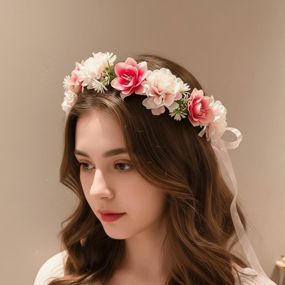 Simulation Flower Bride Garland Thai Flower Headband Elegant Wedding Headwear Bride Headwear
