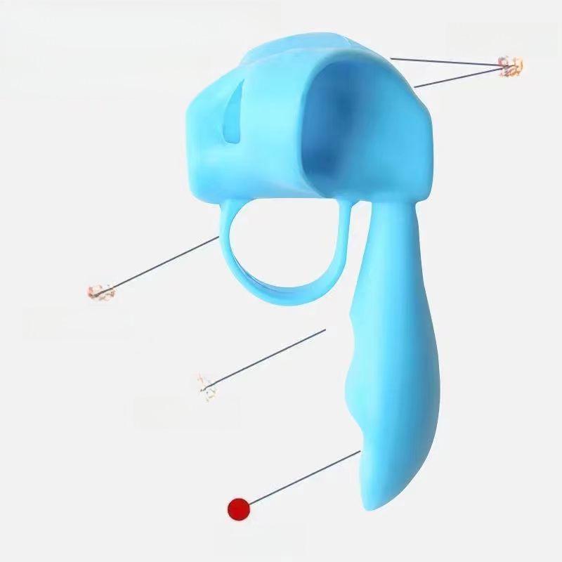 Suport pentru pix din silicon pentru copii: Corector de postură pentru scris cu cinci degete pentru începători de grădiniță, penar portabil