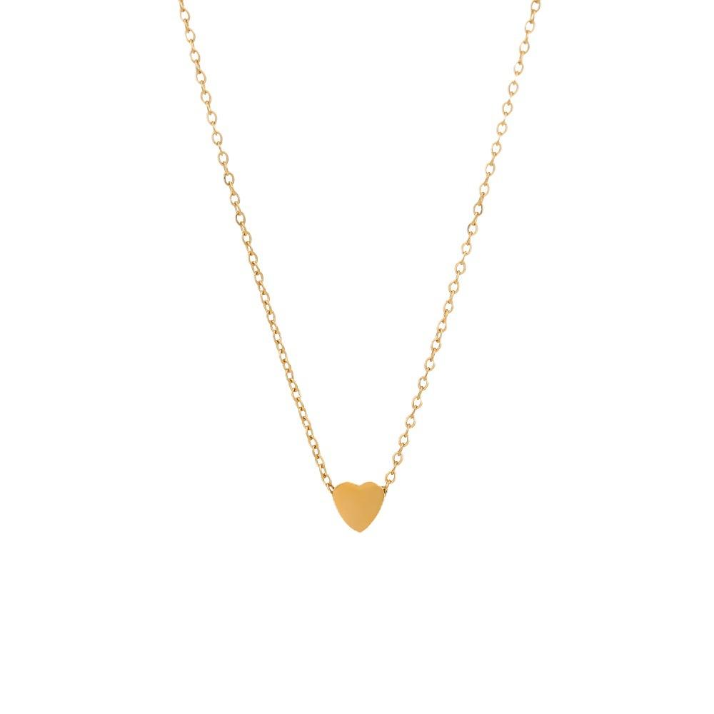 Internet celebrity INS popular love stainless steel necklace women, simple style fashion real gold electroplated collarbone chain jewelry