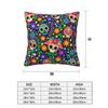 Sugar Skull Mexican Flower Halloween Day Of The Dead 2 Pcs Square Pillowcase Pillow Cover Cushion Comfort Throw Pillow For Home