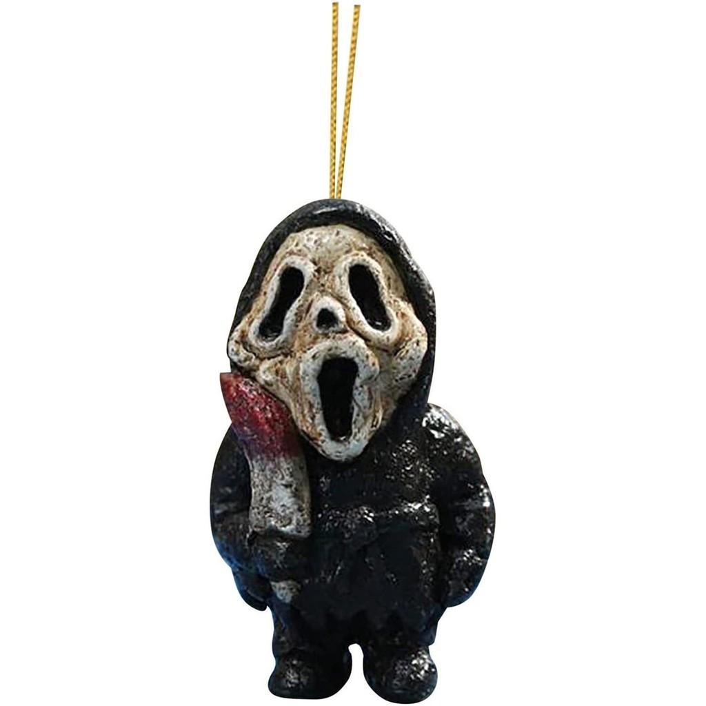 Vintage Acrylic Horror Movie Garden Gnome Rearview Mirror Decoration For Halloween