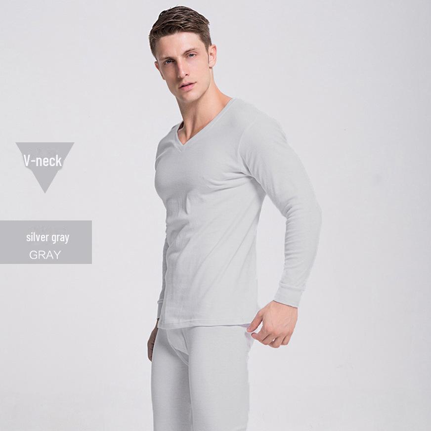 Set de haine de toamnă pentru bărbați: Pulover și Pantaloni din Bumbac Ușor - Articole Termice pentru Vârsta Mijlocie și Persoane Vârstnice