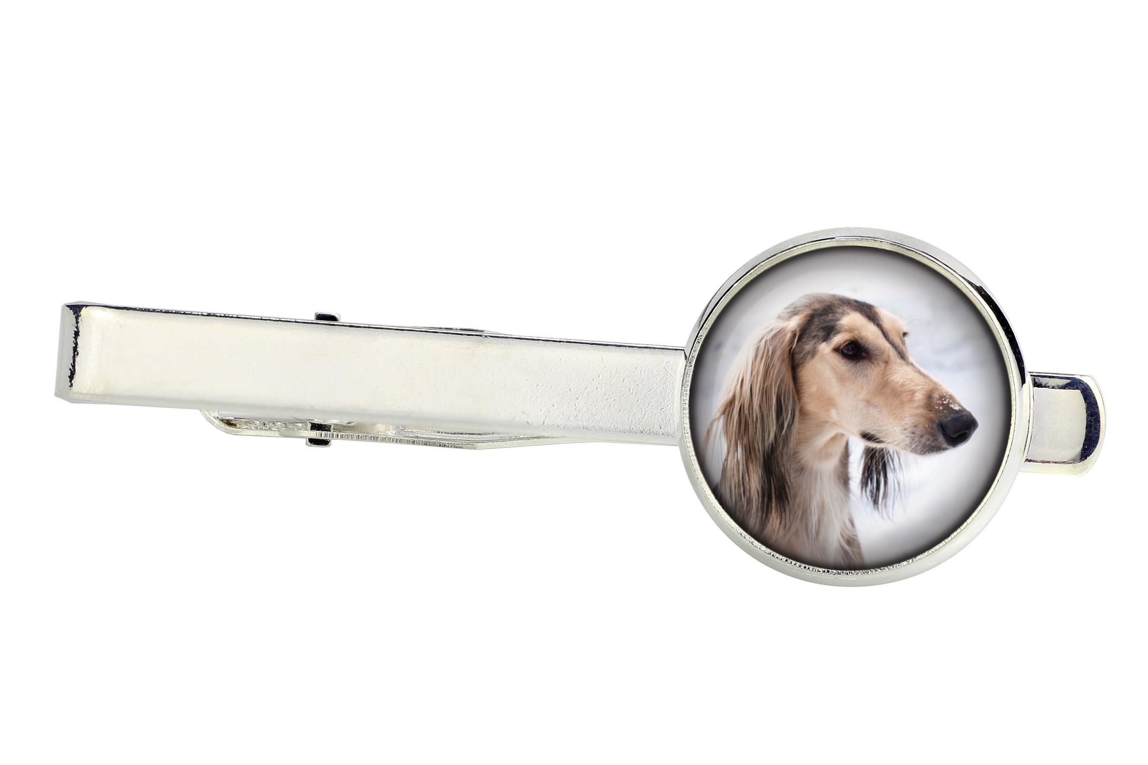 

Saluki, Persian Greyhound, Arabian hound, Gazelle hound - tie clip, ornament, jewelry for an evening outfit by Art-Dog срібний