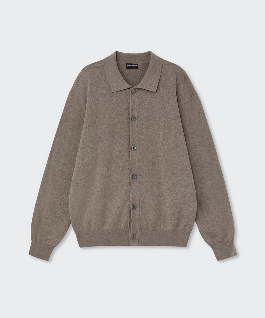 Musinsa Standard Washable Supima Cotton Collared Cardigan [Heather Beige]