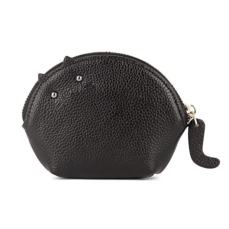 Women's Cowhide Wallet: Creative Mini Coin and Key Pouch for Ladies and Students