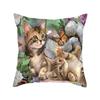 Cushion Cover Cute Cat Pattern Square Pillowcase Zipper  Birthday Gift Sofa  Home Hotel Decoration 45*45cm