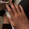 BAMOER 925 Sterling Silber Blattgold Öffnungsring Einfache Blätter Ranke Verstellbarer Ring für Frauen Schicker feiner Schmuck