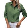 Women's Fashion Single Breasted Color Color Blocked Long Sleeved Lapel Shirt Top