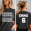Personalized Football Shirt, Custom Mascot Name Number Tee, Team Spirit Gift, Sports Fan E-907